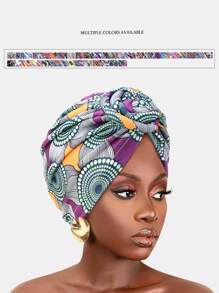 1 件女士非洲风格蜗牛卷头巾帽，穆斯林头巾帽适合日常使用 - 多色 - 查看 1
