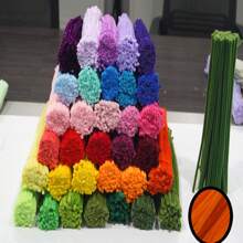 1000 件超值装批发固体管道清洁器散装雪尼尔棒用于工艺品，11.81x0.6 高品质厚彩色雪尼尔棒，绿黄粉红红蓝紫纯色毛绒棒 - 彩色 - 查看 4