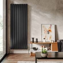 Living And Home Steel Smoke Grey Vertical Tall Radiator With Double Panel - Smoke Grey 60.8cm W x 6.1cm D x 160cm H - View 1