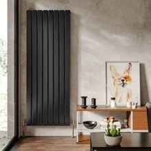 Living And Home Steel Smoke Grey Vertical Tall Radiator With Double Panel - Smoke Grey 60.8cm W x 6.1cm D x 160cm H - View 5