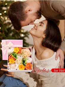 Valentine'S Day Decor, 10Pcs Rose Romantic Artificial Flowers Gift Soap Rose Preserved Forever Gifts Box For Her Women Birthday,Mother'S Day, Anniversary'S,Teachers' Day,Wedding,Home Decor Living Room