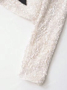 Veste courte pour femme avec décoration de nœud scintillante