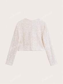 Veste courte pour femme avec décoration de nœud scintillante