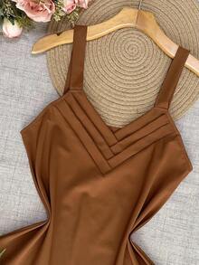 Chic Fashion Tank Top - 咖啡棕 - 查看 2