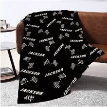 1pc Personalized Customed Flannel Blanket,  Customization Your Name  Flannel Blanket, Soft And Warm Memorable Moments Commemorative Blanket, Great Holiday Gift For Classmates, Friends, Family And Lovers, Used For Nap, Camping, Travel