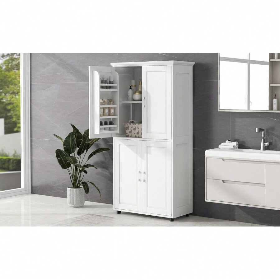 Tall And Wide Bathroom Floor Storage Bathroom Storage Unit