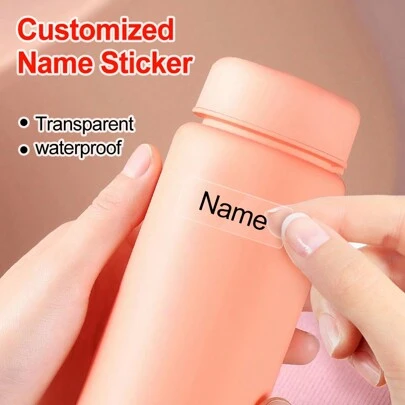 Customized Transparent Name Stickers - Waterproof And Wear-Resistant, Ideal For Decorating Water Bottles, Food Containers And Travel Essentials, Also Suitable For Office, Gym And Outdoor Use. Easy To Stick, Durable And Long-Lasting. Multifunctional, Adjustable, Anti-Mold, Decorative, Adhesive, Reusable, Cute, Fashionable, Exquisite, High Quality, Colorful, Customizable, Unique, Personalized. An Ideal Gift For Him, Her, Boyfriend, Girlfriend