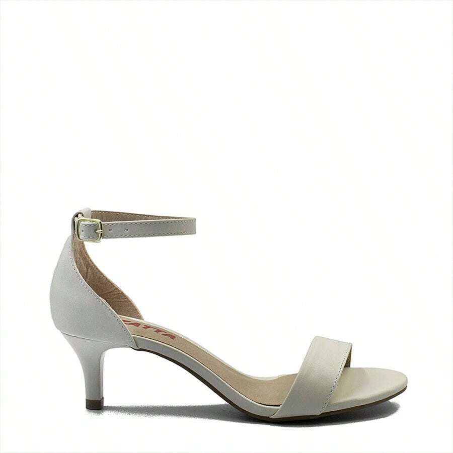 ZATTA Sabrina Mid Heel Sandal - White - View 1