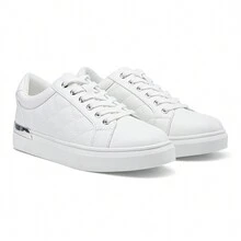 Comfyshoes Women's Marley Fashion Sneakers, Stylish Vegan Casual Walking Shoes With Memory Foam - 白色 - 查看 5