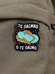 QIHOO 1 pieza Insignia de bolso con collar de esmalte "TE CALMAS O TE CALMO" , regalo de joyería para amigos - Multicolor - Ver 6