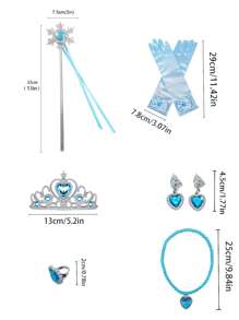 1 Set Kids Candy Color Princess Costume Props, Crystal Crown, Snowflake Scarf, Magic Wand, Girls Party Photo Props - Princess Set - View 8