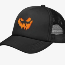 Mũ lưỡi trai lưới màu trơn tùy chỉnh cho lễ Halloween, quà tặng cho gia đình và những người thân yêu Halloween - màu đen - Xem 2