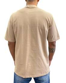 Kit 2 Men's Basic Oversized Streetwear Plain Cotton T-Shirt - 米色 - 查看 4