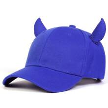 1 pieza Gorra de béisbol ajustable con cuernos de toro de dibujos animados para hombres, sombrero de disfraz para exterior, viaje, fiesta de playa, primavera/otoño - Multicolor - Ver 6