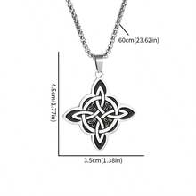 全新复古时尚凯尔特三曲枝不锈钢吊坠项链，男女通用休闲珠宝礼物 - 時尚 - 查看 7