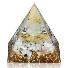 Orgone Pyramid For Positive Energy, Orgonite Healing Crystal Pyramids For Reduce Stress Chakra Reiki Healing Meditation Attracts Lucky And Success - Đá mặt trăng & pha lê trắng - Xem 1