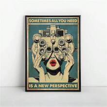 1 件“有时你需要一个新的视角”无框帆布墙艺术印刷品，家居装饰海报礼物 - 彩色 - 查看 3