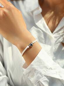 Vòng tay chiếu đá tự nhiên tùy chỉnh, Vòng tay chiếu đá mã não tròn 6mm có ảnh nhúng, Vòng tay chiếu ảnh thú cưng gia đình/cặp đôi bằng thép không gỉ được cá nhân hóa, Quà tặng kỷ niệm - vòng đeo tay chiếu - Xem 12