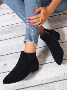 Pull assorti tendance, bottes cheville et boots courtes pour femmes, bottines plates à lacets à talon bas, bottes de mode noir à bout pointu, montant cheville
