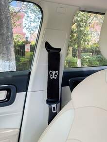 Butterfly Crystal Decor Car Seat Belt Covers, Creative Shoulder Strap Protection Pads Car Interior Accessories - one-size - View 9