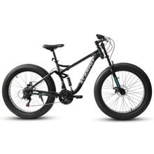 Bicicleta de montaña Mongoose Malus con neumáticos anchos - Ruedas de 26 pulgadas, transmisión de 7 velocidades, cuadro de acero, frenos de disco para hombres y mujeres - Negro - Ver 9
