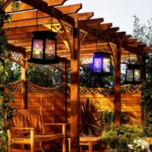 2x Waterproof LED Solar Powered Hanging Lantern Lights Outdoor Garden Table Lamp - Multicolor - View 8