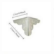 4 Packs Vintage Silvery Horn Flower Corner Protectors For Wooden Boxes - Latex-Free, Antique Finish Hardware