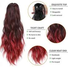 Synthetic High Temperature Heat Resistant Claw Clip-On Ponytail Extension 18 Inch Water Wave Ponytail For Women Natural Summer Promotion Hot