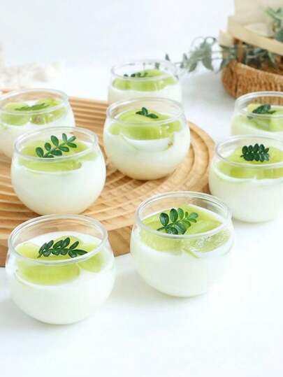 12/16/18/20pcs Round Honey Jar Shaped Pudding Cups, Suitable For Holding Pudding, Cake, Mousse And Other Desserts, Ideal For Birthday Party, Wedding Dessert Plating And Decoration, Reusable And Washable.