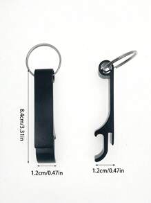 1pc Creative Aluminum Alloy Beer Bottle Opener Keychain Can Opener, Gift For Father - Multicolor - View 2