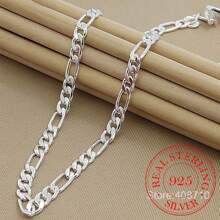 Men's Necklace 3x1 925 Silver PLATING 60cm - 8MM - 查看 5