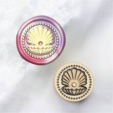 CYFUN DESIGN 1pc Laser Engraved Mini Sealing Wax Stamp With Copper Head, Without Handle - Gold - View 33