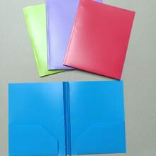 1/2/3/4PCS Plastic Pocket Folders, Project Folders With 3 Hole Punch, Binder School Folders With 2 Pockets, Poly Pocket Folders For Office, Fit Letter Size Paper - A4 - View 3