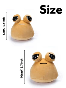 大尺寸 40 厘米/15.7 英寸热门游戏我的宠物外星人毛绒玩具 2 种尺寸棕色外星人填充玩具可爱外星人圆形娃娃大眼睛柔软填充毛绒玩具儿童生日礼物，大号填充动物，微笑小动物，儿童生日装饰 - 彩色 - 查看 11