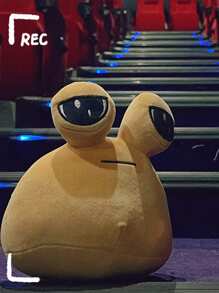 大尺寸 40 厘米/15.7 英寸热门游戏我的宠物外星人毛绒玩具 2 种尺寸棕色外星人填充玩具可爱外星人圆形娃娃大眼睛柔软填充毛绒玩具儿童生日礼物，大号填充动物，微笑小动物，儿童生日装饰 - 彩色 - 查看 6