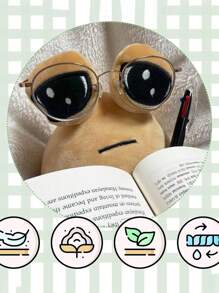 大尺寸 40 厘米/15.7 英寸热门游戏我的宠物外星人毛绒玩具 2 种尺寸棕色外星人填充玩具可爱外星人圆形娃娃大眼睛柔软填充毛绒玩具儿童生日礼物，大号填充动物，微笑小动物，儿童生日装饰 - 彩色 - 查看 8