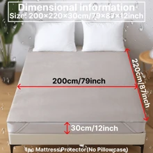 1pc Waterproof Knitted Terry Cloth Mattress Protector(No Pillowcase)-Skin-Friendly, Comfortable, Soft And Breathable Mattress Cover, Noise-Free, Suitable For Apartments, Bedrooms, School Dormitories, And Guest Rooms - Grey - View 13