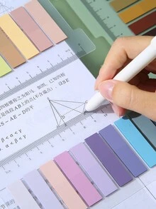 1 张卡 200 片装粘性标签书本标签 - 莫兰迪粘性标签、透明便条标签、粘性标签、学校用品、索引标签 - 彩色 - 查看 8