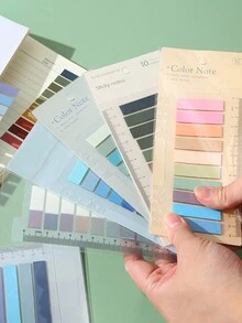 1 张卡 200 片装粘性标签书本标签 - 莫兰迪粘性标签、透明便条标签、粘性标签、学校用品、索引标签 - 彩色 - 查看 4