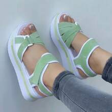 Women's High Heel Sandals - Casual Summer Outdoor Wedges With Adjustable Platform For Comfortable Travel & Leisure - 綠色 - 查看 1