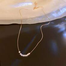 1 chiếc vòng cổ ngọc trai giả phù hợp để phụ nữ đeo hàng ngày - Nhiều màu - Xem 5