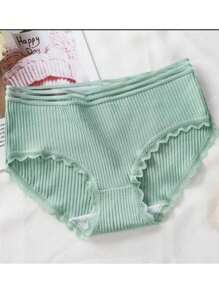4 calzones lindos para niñas de canalé, cintura elástica, suaves, transpirables. Pantaleta para niñas de canalé - Multicolor - Ver 2
