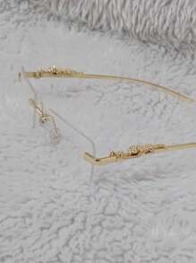 Unisex Rest Glasses Model Villain Square TrigeTropicalStreet Style - Gold - View 3