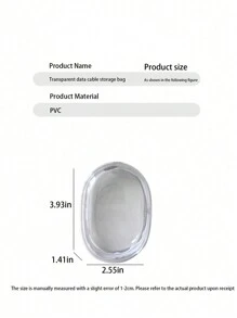 AIRUIKA Transparent Cable Organizer Pouch, Mini Portable Earphone Wire Holder, Charger Cable Storage