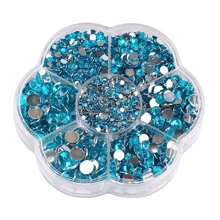 5000pcs/Box, 2mm 3mm 4mm 5mm 6mm, 5 Sizes, Silver Base Crystal Beads Stones,Flower Shape Box Packed, Round Flatback Rhinestones Multi Colors Crystal Gems Non HotFix DMC Jewelry Beads Glass Stones Diamond 3D Pattern Design Accessories Glitter Manicure Decal Decorations For Clothes,Bag,Shoes,Cups,Phone Covers,Handicrafts,Diy Trim.