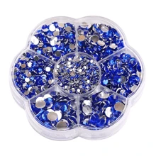 5000pcs/Box, 2mm 3mm 4mm 5mm 6mm, 5 Sizes, Silver Base Crystal Beads Stones,Flower Shape Box Packed, Round Flatback Rhinestones Multi Colors Crystal Gems Non HotFix DMC Jewelry Beads Glass Stones Diamond 3D Pattern Design Accessories Glitter Manicure Decal Decorations For Clothes,Bag,Shoes,Cups,Phone Covers,Handicrafts,Diy Trim.