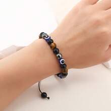 四层防护手链，虎眼石、赤铁矿、黑曜石串珠手链，水晶饰品，男女通用 - 彩色 - 查看 7