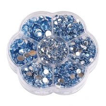 5000pcs/Box, 2mm 3mm 4mm 5mm 6mm, 5 Sizes, Silver Base Crystal Beads Stones,Flower Shape Box Packed, Round Flatback Rhinestones Multi Colors Crystal Gems Non HotFix DMC Jewelry Beads Glass Stones Diamond 3D Pattern Design Accessories Glitter Manicure Decal Decorations For Clothes,Bag,Shoes,Cups,Phone Covers,Handicrafts,Diy Trim.