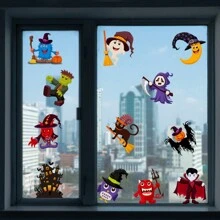 1 set/2 piezas. ¡Pegatina estática de pequeños fantasmas monstruosos! Adecuado para el diseño de la casa de Halloween, el diseño de la escena de Set de roles, las fotos diarias de redes sociales y otras escenas. - Multicolor - Ver 4