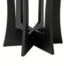 COZAYH Farmhouse Round End Table With Criss-Cross Wood Legs, Rustic French Country Side Table For Dinning Or Living Room, Modern, Black, Natural Wood - 自然色&黑色 - 查看 11